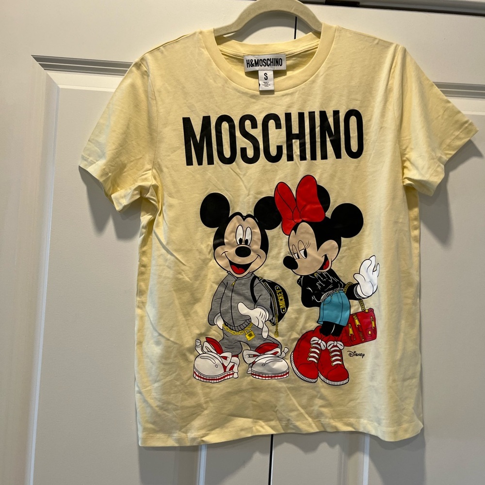 Moschino Yellow Disney Print Short Sleeve Tee